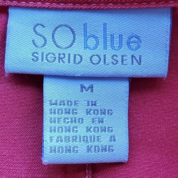 Sigrid Olsen Shacket Red Button Down 100% Tencel Lyocell Long Sleeve Shirt M - Picture 7 of 14